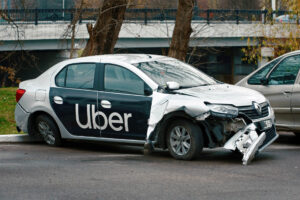 Photo of crashed Uber car